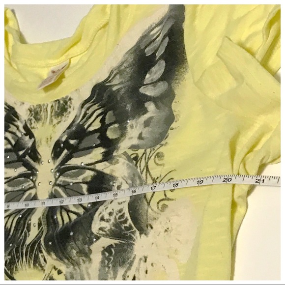 XXL Faded Glory Butterfly Lt Yellow Top 🦋 - Picture 6 of 8